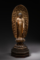 Buddha Amida, époque Edo (1603-1868), Japon, Taille: H: 39,3 cm (figure) 77 cm (overall hight) (H: 15.5 inch (figure) 30.3 inch (overall hight)), ID: 3052296 - 5/7