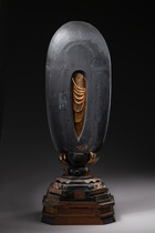 Buddha Amida, époque Edo (1603-1868), Japon, Taille: H: 39,3 cm (figure) 77 cm (overall hight) (H: 15.5 inch (figure) 30.3 inch (overall hight)), ID: 3052296 - 6/7