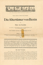 "Die Altertümer von Benin", Felix von Luschan, ID: 3052678 - 9/9