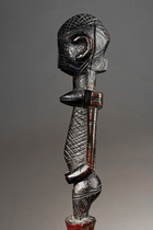 Stab mit weiblicher Figur, Mali, Bamana, Größe: H: 149 cm (H: 58.7 inch), ID: 3052289 - 3/4