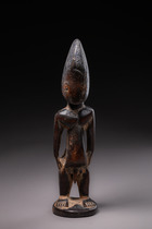 Male twin figure "ere ibeji", Nigeria, Yoruba, Shaki, Size: H: 28 cm (H: 11.0 inch), ID: 3052290 - 3/6