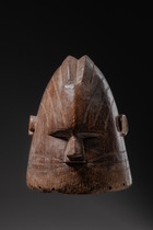 Rare anthropomorphic helmet mask "okpatonu", Nigeria, Benue, Alago (Idoma Nokwu), Size: H: 34,5 cm (H: 13.6 inch), ID: 3052292 - 2/6
