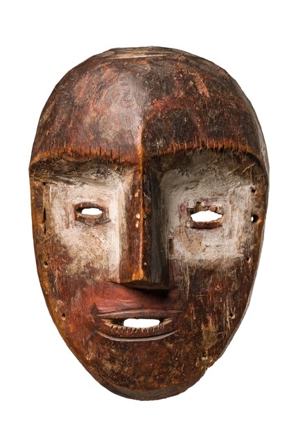 Anthropomorphic mask "idimu", D. R. Congo, Lega, Size: H: 23 cm (H: 9.1 inch), ID: 3052294