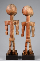Pair of figures "aklama", Togo, Ada / Adangme / Ewe, Size: H: 33,5 cm (female) & 32 cm (H: 13.2 inch (female) & 12.6 inch), ID: 3052310 - 3/5