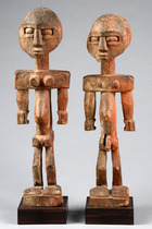 Pair of figures "aklama", Togo, Ada / Adangme / Ewe, Size: H: 33,5 cm (female) & 32 cm (H: 13.2 inch (female) & 12.6 inch), ID: 3052310 - 5/5