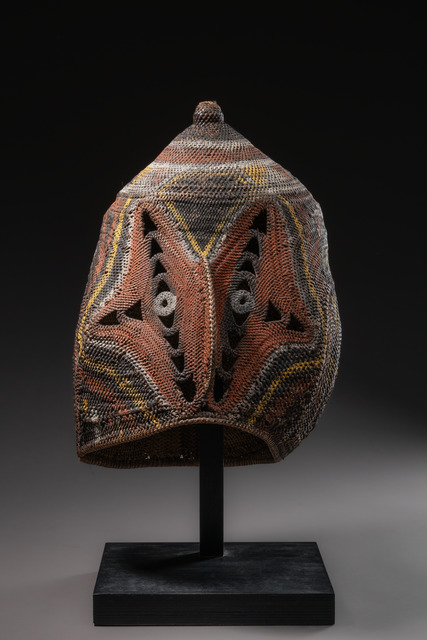 Helmet-shaped basketry mask "baba tagwa", Papua New Guinea, Prince Alexander Mountains, Middle Sepik River, Abelam, Size: H: 38,5 cm (H: 15.2 inch), ID: 3052345