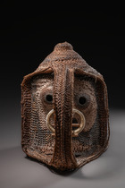 Masque en vannerie inhabituel, Papouasie-Nouvelle-Guinée, montagnes du Prince Alexandre - Sepik central, Taille: H: 36 cm (H: 14.2 inch), ID: 3052346 - 2/5