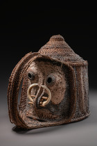 Masque en vannerie inhabituel, Papouasie-Nouvelle-Guinée, montagnes du Prince Alexandre - Sepik central, Taille: H: 36 cm (H: 14.2 inch), ID: 3052346 - 3/5