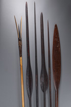 Two lances and a spear, Papua New Guinea - Bismarck Archipelago - New Ireland, Size: L: 246 cm 255 cm 256 cm (L: 96.9 inch 100.4 inch 100.8 inch), ID: 3052352 - 3/3