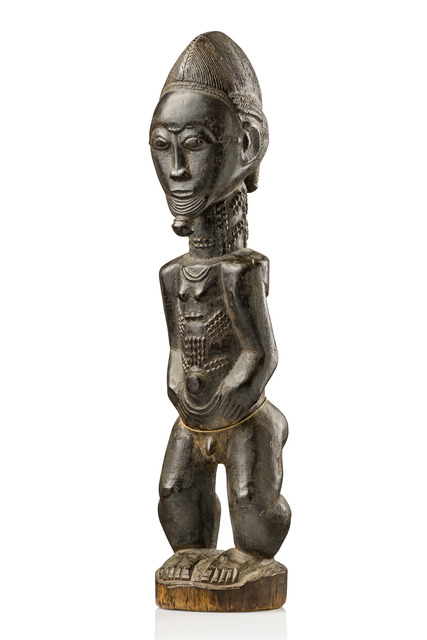 Standing male figure "blolo bian", Côte d'Ivoire, Baule, Size: H: 42,5 cm (H: 16.7 inch), ID: 3052375