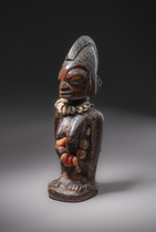 Female twin figure "ere ibeji", Nigeria, Yoruba, Igbomina, Size: H: 28,5 cm (H: 11.2 inch), ID: 3052498 - 4/6