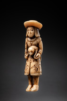 Figur Netsuke "Hollandais avec chien", 19e siècle, Japon, Taille: H: 6 cm (H: 2.4 inch), ID: 3052861 - 2/4