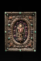 Ritualbild mit "Avalokiteshvara" ("Padmapani"), spätes 19. / frühes 20. Jh, Tibet / Nepal, Größe: M: 21 cm x 21,5 cm x 3,5 cm (M: 8.3 inch x 8.5 inch x 1.4 inch), ID: 3052859 - 4/4