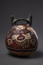 Récipient à double orifice avec démon chat, vers 200 - 600 apr. J.-C., Pérou, Nazca, Taille: H:  17,5 cm (H:  6.9 inch), ID: 3052527 - 2/6