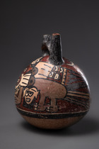 Récipient à double orifice avec démon chat, vers 200 - 600 apr. J.-C., Pérou, Nazca, Taille: H:  17,5 cm (H:  6.9 inch), ID: 3052527 - 3/6