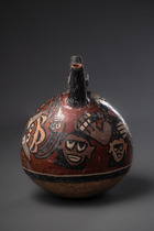 Récipient à double orifice avec démon chat, vers 200 - 600 apr. J.-C., Pérou, Nazca, Taille: H:  17,5 cm (H:  6.9 inch), ID: 3052527 - 5/6
