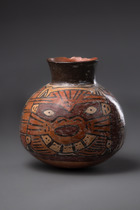 Kragenrandtopf mit mythischen Wesen, ca. 200 - 600 n. Chr, Peru, Nazca, Größe: H: 14,5 cm (H: 5.7 inch), ID: 3052532 - 3/5