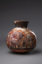 Kragenrandtopf mit mythischen Wesen, ca. 200 - 600 n. Chr, Peru, Nazca, Größe: H: 14,5 cm (H: 5.7 inch), ID: 3052532 - 4/5