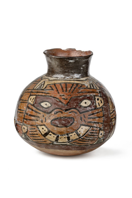Pot à col avec des créatures mythiques, Pérou, Nazca, Taille: H: 14,5 cm (H: 5.7 inch), ID: 3052532