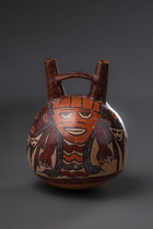 Récipient à double orifice avec des êtres mythiques, env. 200 - 600 apr. J.-C., Pérou, Nazca, Taille: H: 14,5 cm (H: 5.7 inch), ID: 3052528 - 3/5