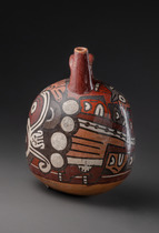 Récipient à double bec verseur avec des êtres mythiques, env. 200 - 600 apr. J.-C, Pérou, Nazca, Taille: H: 13,8 cm (H: 5.4 inch), ID: 3052529 - 5/5