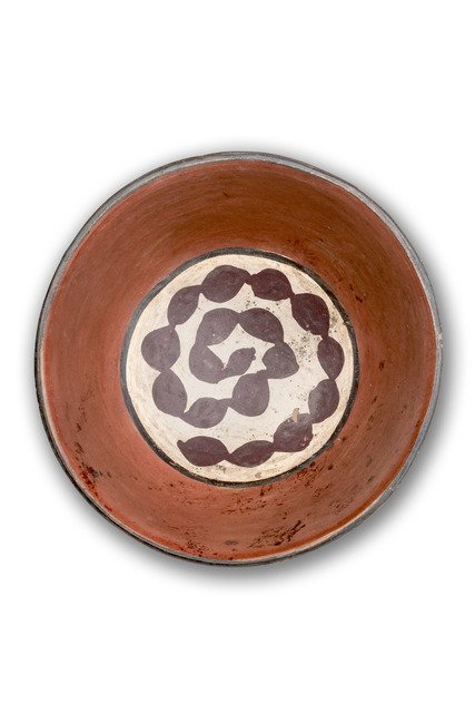 Coupe et petit récipient, env. 200 - 600 apr. J.-C., Pérou, Nazca, Taille: H: 7,5 cm, D: 17 cm (bowl) & H: 6 cm, D: 9 cm (small vessel) (H: 3.0 inch, D: 6.7 inch (bowl) & H: 2.4 inch, D: 3.5 inch (small vessel)), ID: 3052534