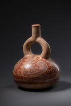 Récipient à anse-étrier, env. 400 - 600 apr. J.-C., Pérou, Moche, Taille: H: 19 cm (H: 7.5 inch), ID: 3052550 - 3/6