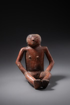 Sitzende weibliche Figur, ca. 800 - 1200 n. Chr., Kolumbien, Narino, Größe: H: 13 cm (H: 5.1 inch), ID: 3052557 - 2/6