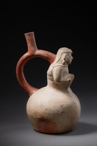 Récipient à anse-étrier figuré, env. 450 - 600 apr. J.-C., Pérou, Moche IV, Taille: H: 27 cm (H: 10.6 inch), ID: 3052525 - 4/6