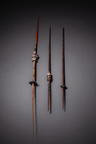 Three spindle whorls, ca. 400 - 600 AD, Peru, Moche, Size: L: 22,5 cm & 23,5 cm & 33 cm (L: 8.9 inch & 9.3 inch & 13.0 inch), ID: 3052538 - 2/4