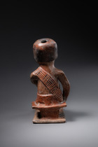 Coquero (Mâcheur de coc), environ 800 - 1200 ap. J.-C., Colombie, Narino / Équateur, Carchi, Taille: H: 16,5 cm (H: 6.5 inch), ID: 3052522 - 4/5