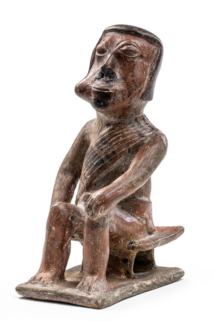 Coquero (Mâcheur de coc), environ 800 - 1200 ap. J.-C., Colombie, Narino / Équateur, Carchi, Taille: H: 16,5 cm (H: 6.5 inch), ID: 3052522