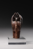 Janusköpfiger Webrollenhalter, Côte d'Ivoire, Baule, Größe: H: 10 cm (H: 3.9 inch), ID: 3052361 - 5/5