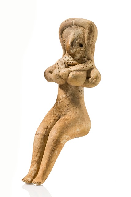 Idole féminine, vers 2600 - 2500 av. J.-C., Pakistan, Indus Valley, Mehrgarh, Taille: H: 9,5 cm (H: 3.7 inch), ID: 3052395