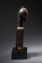 Anthropomorphic heddle pulley, Côte d'Ivoire, Baule, Size: H: 21 cm (H: 8.3 inch), ID: 3052380 - 3/4