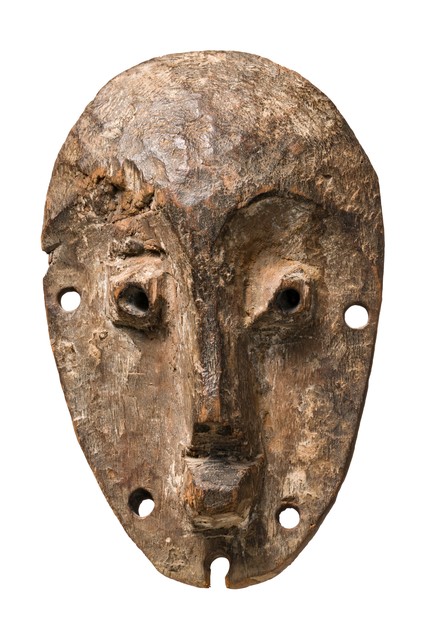 Anthropomorphic mask "lukwakongo", D. R. Congo, Lega, Size: H: 21,5 cm (H: 8.5 inch), ID: 3052381