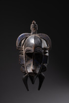 Anthropomorphic face mask "kpelié" ("kpeli yehe"), Côte d'Ivoire, Senufo, Size: H: 28 cm (H: 11.0 inch), ID: 3052402 - 2/5