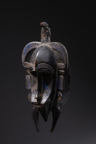 Anthropomorphic face mask "kpelié" ("kpeli yehe"), Côte d'Ivoire, Senufo, Size: H: 28 cm (H: 11.0 inch), ID: 3052402 - 3/5