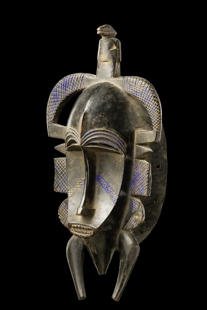 Anthropomorphic face mask "kpelié" ("kpeli yehe"), Côte d'Ivoire, Senufo, Size: H: 28 cm (H: 11.0 inch), ID: 3052402