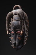 Beautiful face mask "tu bodu" (buffalo), Côte d'Ivoire, Yaure, Size: H: 28 cm (H: 11.0 inch), ID: 3052417 - 4/5