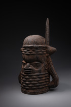 Memorial head, Nigeria, Benin, Size: H: 30 cm (H: 11.8 inch), ID: 3052413 - 3/6