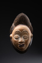 Mask "okuyi", Gabon, Punu, Size: H: 29,5 cm (H: 11.6 inch), ID: 3052398 - 2/7