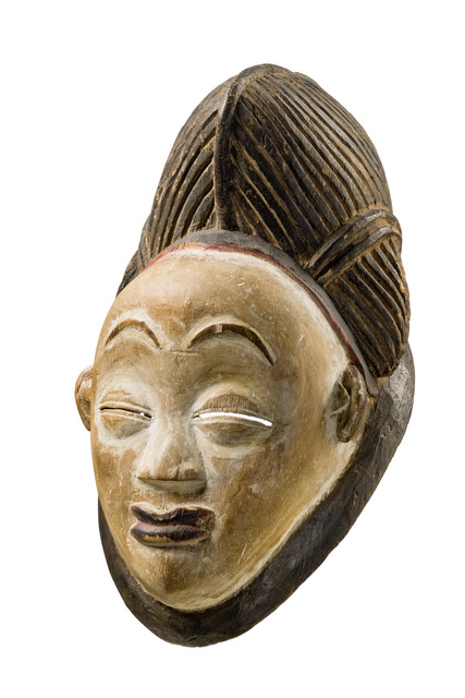 Mask "okuyi", Gabon, Punu, Size: H: 29,5 cm (H: 11.6 inch), ID: 3052398