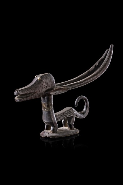Cimier de danse "chiwara" / "tjiwara" / "ci-wara", Mali, Bamana, Taille: H: 32 cm L: 45 cm (H: 12.6 inch L: 17.7 inch), ID: 3052400
