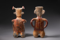 Sitzende männliche und weibliche Figur, Protoklassische Periode, ca. 100 v. Chr. – 250 n. Chr., Mexiko, Zacatecas, Größe: H: 36 cm & 36,5 cm (female/male) (H: 14.2 inch & 14.4 inch (female/male)), ID: 3052451 - 5/6