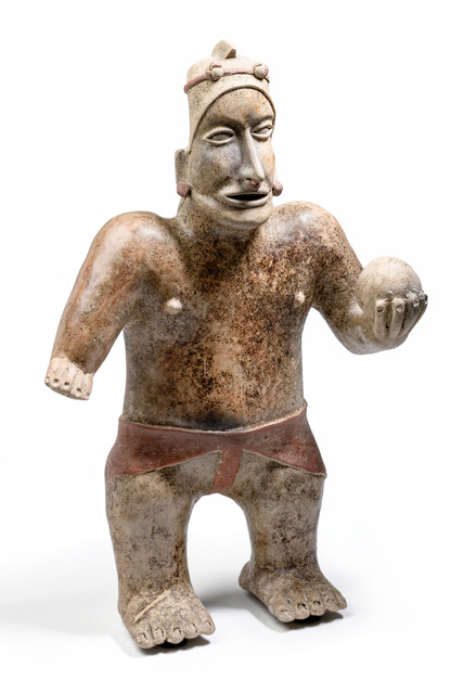 Joueur de balle debout, style Ameca-Etzatlán, Protoclassique, vers 100 av. J.-C. - 250 apr. J.-C., Mexique, Jalisco, Taille: H: 45,3 cm (H: 17.8 inch), ID: 3052452