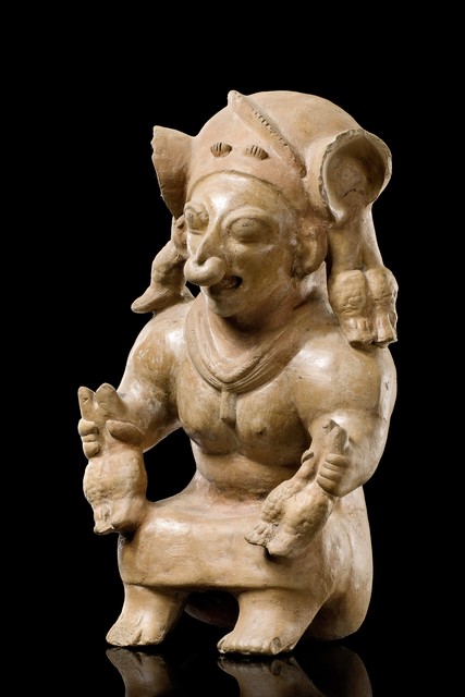 Figure de prêtre pour la cérémonie de la récolte du maïs, Équateur, Jama-Coaque, Taille: H: 29,5 cm (H: 11.6 inch), ID: 3052454