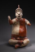 Figure masculine assise, période proto-classique, environ 100 av. J.-C. – 250 apr. J.-C., Mexique, Jalisco, Taille: H: 47,3 cm (H: 18.6 inch), ID: 3052459 - 3/6