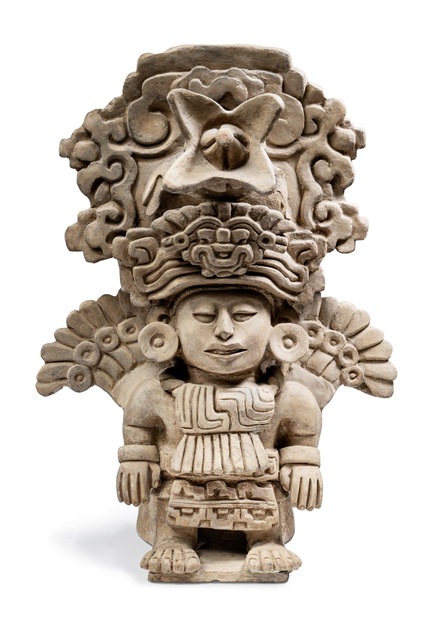 Urne figurative, env. 300 - 800 apr. J.-C., Mexique, Zapotèques, Oaxaca, Monte Albán III, Taille: H: 45,5 cm (H: 17.9 inch), ID: 3052463