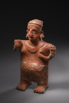 Standing female figure with cup, ca. 100 BC – 250 AD, Mexico, Nayarit, Size: H: 36,5 cm (H: 14.4 inch), ID: 3052477 - 3/6